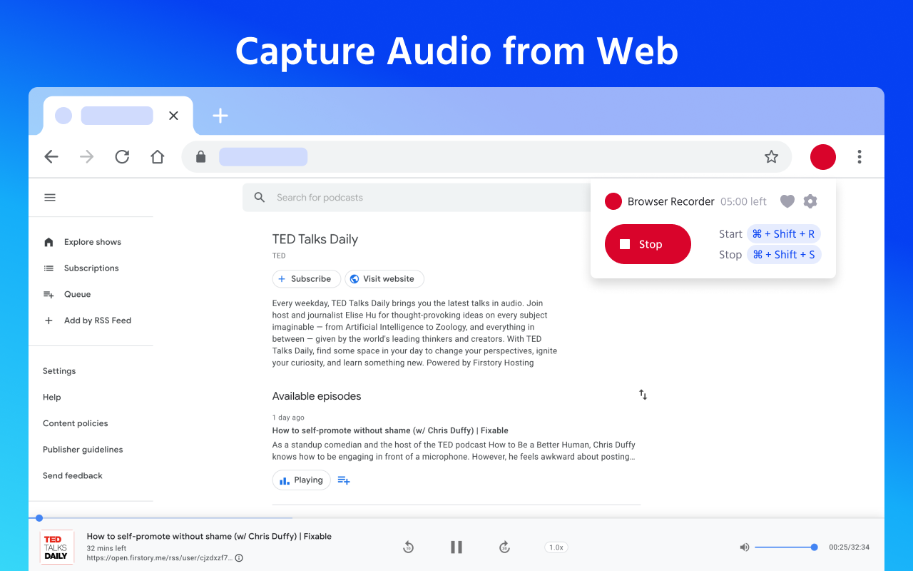 Volume Recorder: Ultimate Audio Capture & Recording Tool chrome谷歌浏览器插件_扩展第1张截图