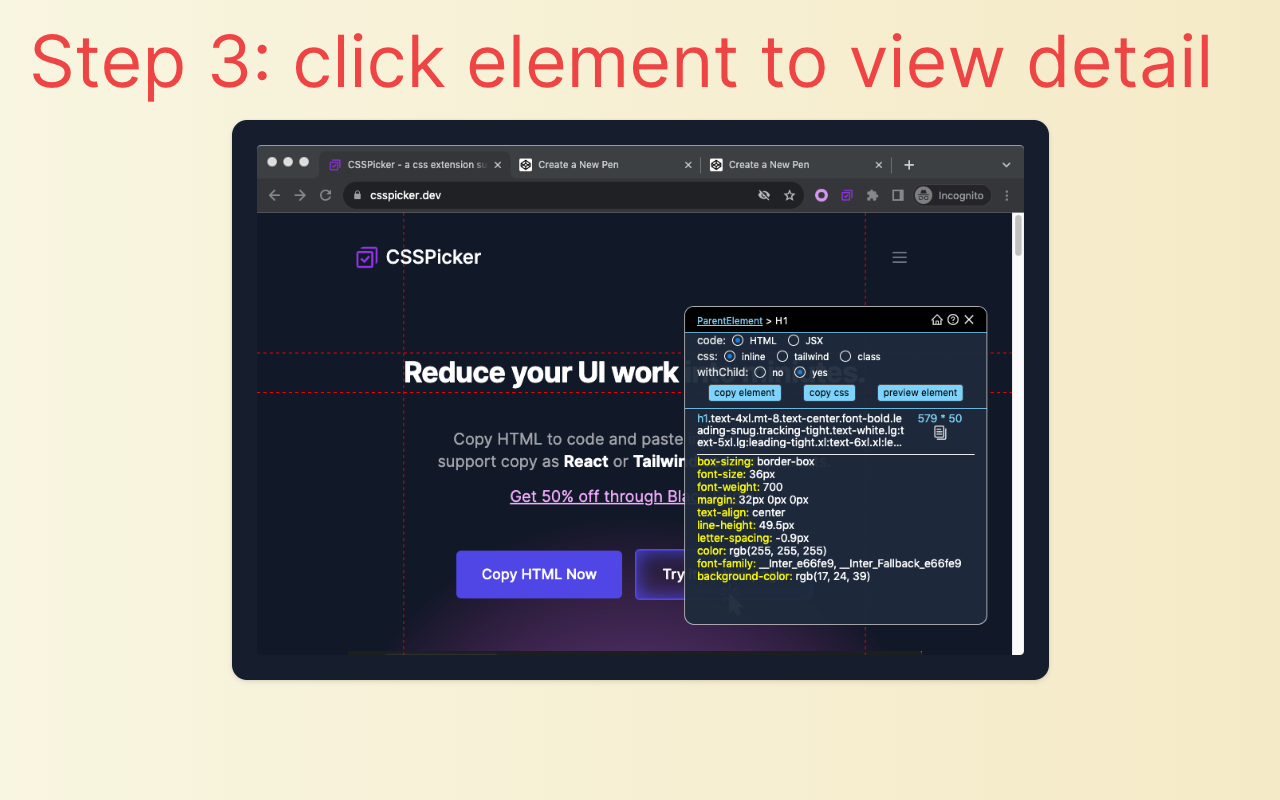 cssPicker - copy css from website chrome谷歌浏览器插件_扩展第4张截图