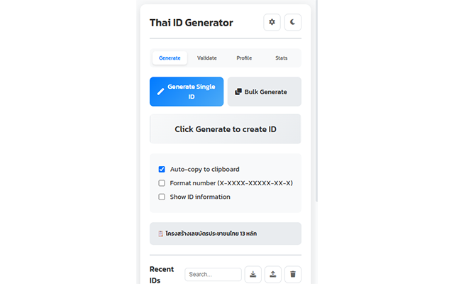 Thai Citizen ID Generator chrome谷歌浏览器插件_扩展第2张截图