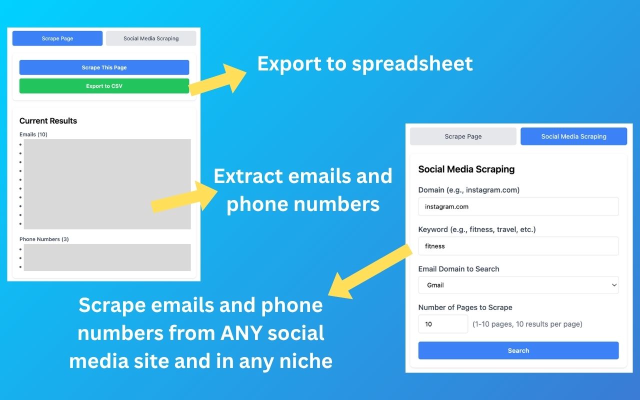 EmailMaster - Email & Phone Number Scraper chrome谷歌浏览器插件_扩展第4张截图