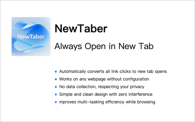 NewTaber - Always Open in New Tab chrome谷歌浏览器插件_扩展第1张截图