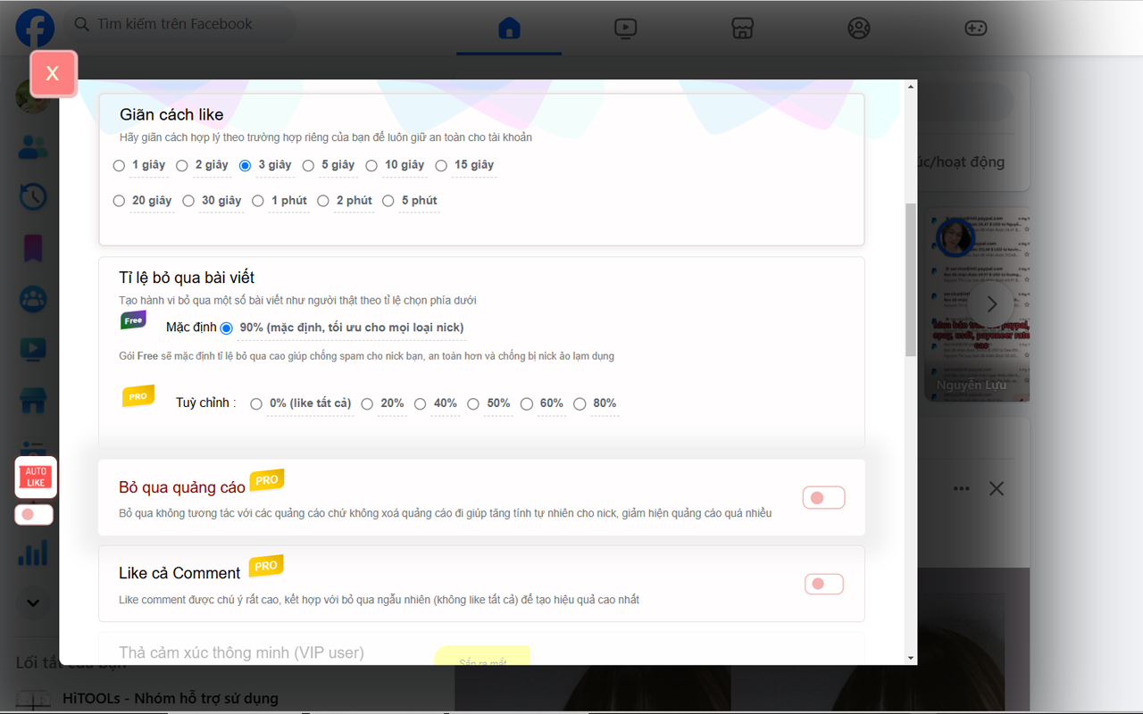 2TOOL - Auto Like & Thả tim tăng tương tác trên facebook chrome谷歌浏览器插件_扩展第2张截图