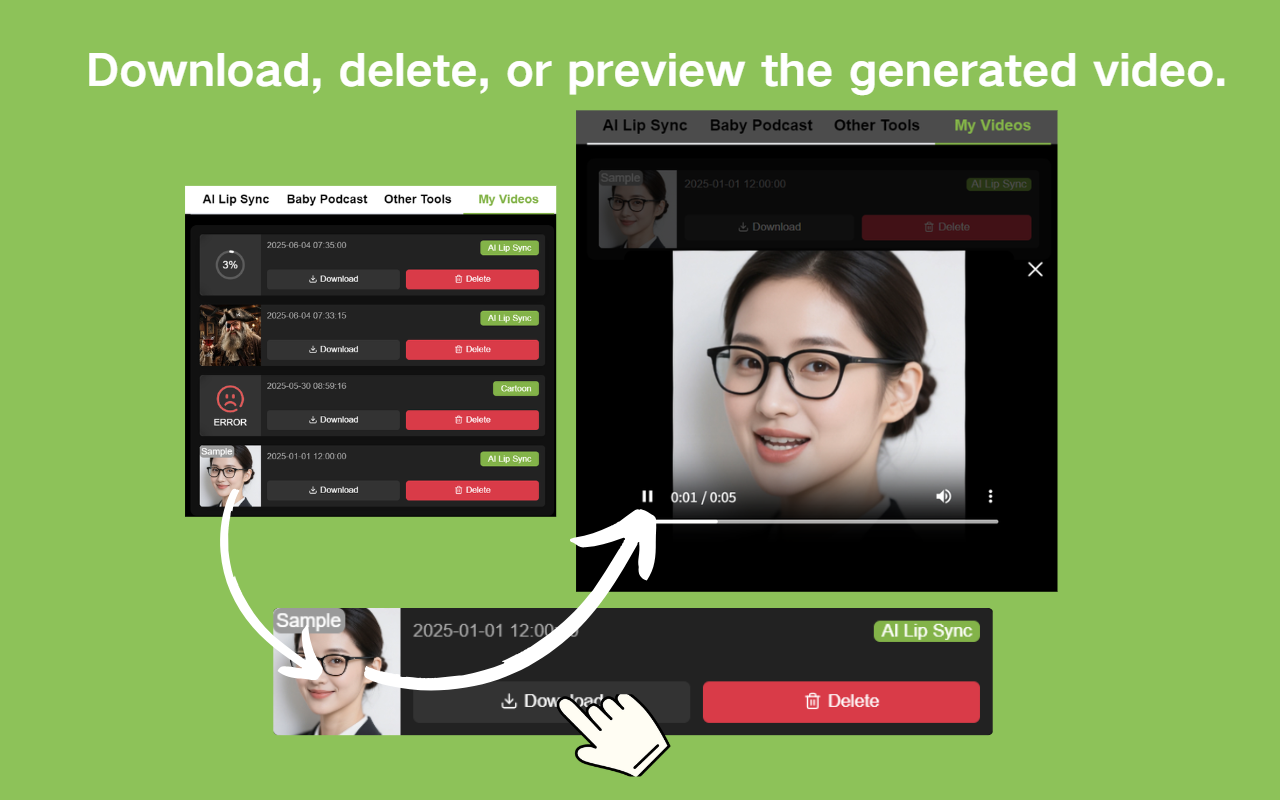 AI口型同步视频生成器 - LipSync chrome谷歌浏览器插件_扩展第2张截图