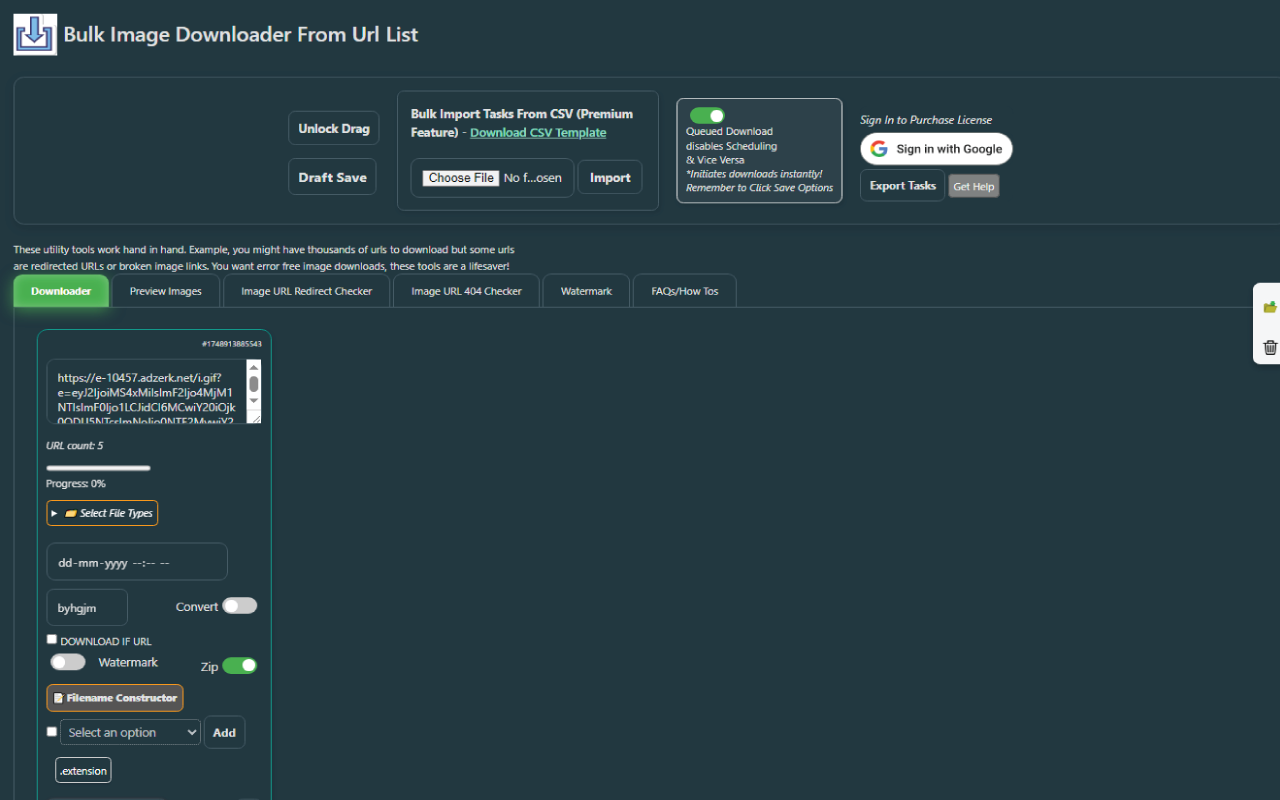 Bulk Image Downloader From Url List chrome谷歌浏览器插件_扩展第1张截图