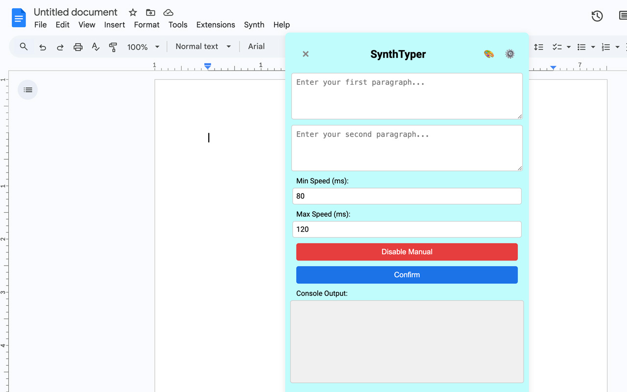 SynthTyper - Human Typer for Google Docs chrome谷歌浏览器插件_扩展第3张截图