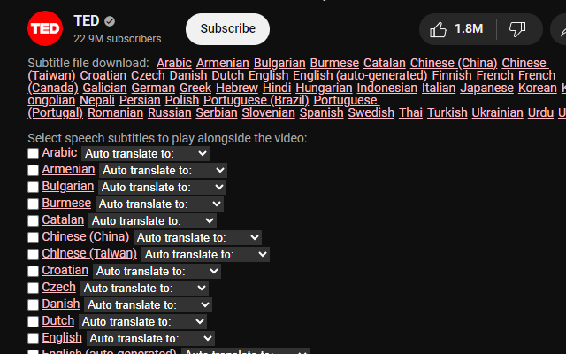 YouTube 字幕阅读器 chrome谷歌浏览器插件_扩展第3张截图
