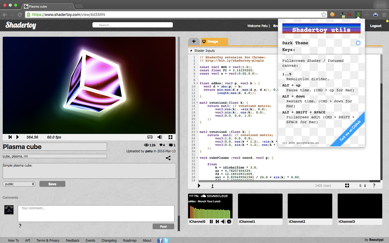 Shadertoy unofficial plugin. chrome谷歌浏览器插件_扩展第2张截图