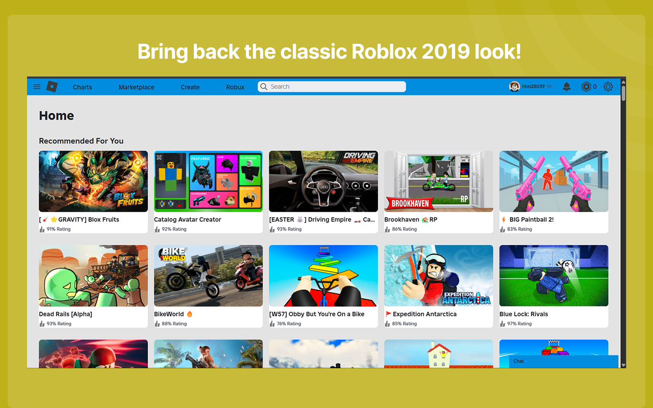 Roblox 2019 UI chrome谷歌浏览器插件_扩展第1张截图