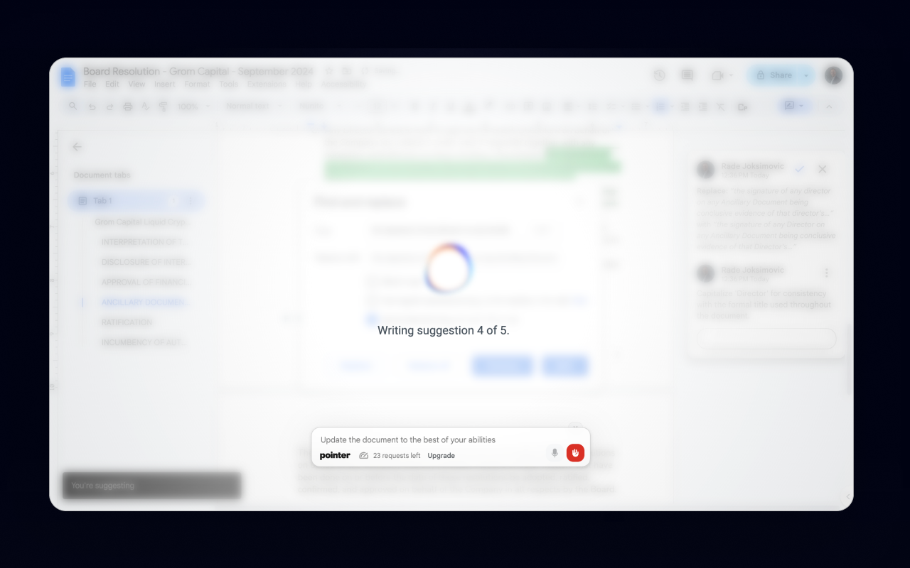 Pointer: AI agent for Google Docs chrome谷歌浏览器插件_扩展第4张截图