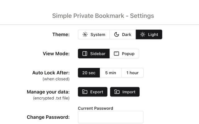 Simple Private Bookmark chrome谷歌浏览器插件_扩展第4张截图