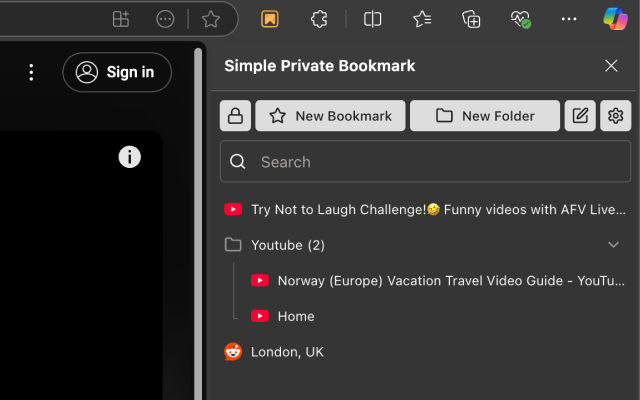 Simple Private Bookmark chrome谷歌浏览器插件_扩展第5张截图