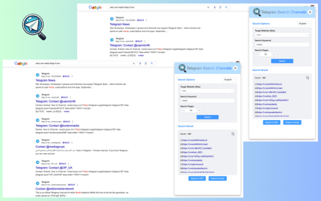 Telegram群组搜索工具 - tg search engine​ chrome谷歌浏览器插件_扩展第1张截图