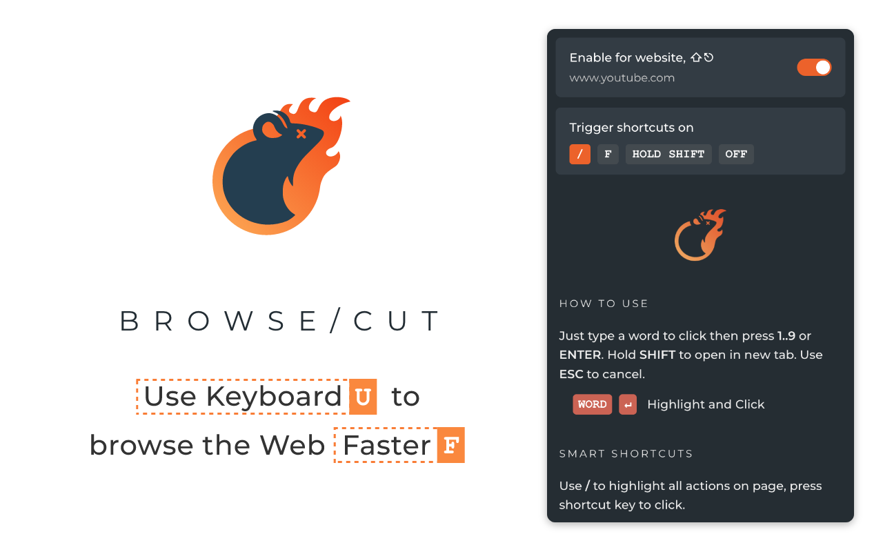BrowseCut | 使用键盘快捷键更快地浏览 chrome谷歌浏览器插件_扩展第2张截图