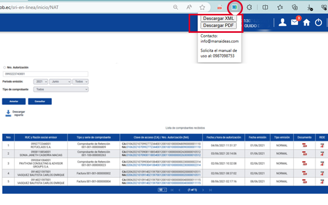 Descarga XML SRI chrome谷歌浏览器插件_扩展第1张截图