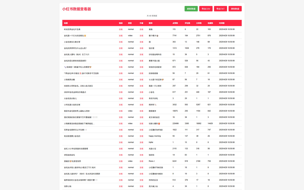 RedArchive - 小红书、抖音数据采集器 chrome谷歌浏览器插件_扩展第2张截图