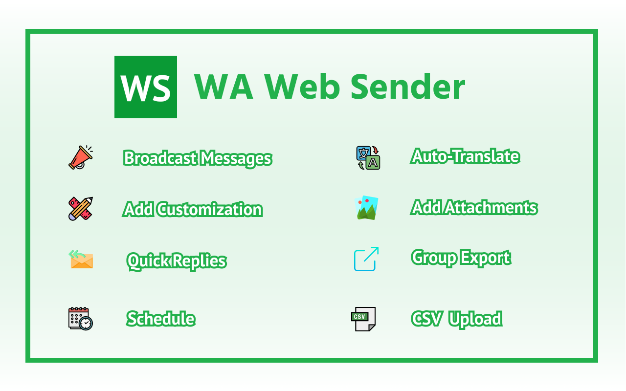 WA Web Sender - Free Bulk Message Sender chrome谷歌浏览器插件_扩展第1张截图