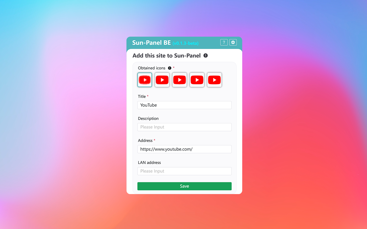 Sun-Panel BE chrome谷歌浏览器插件_扩展第1张截图