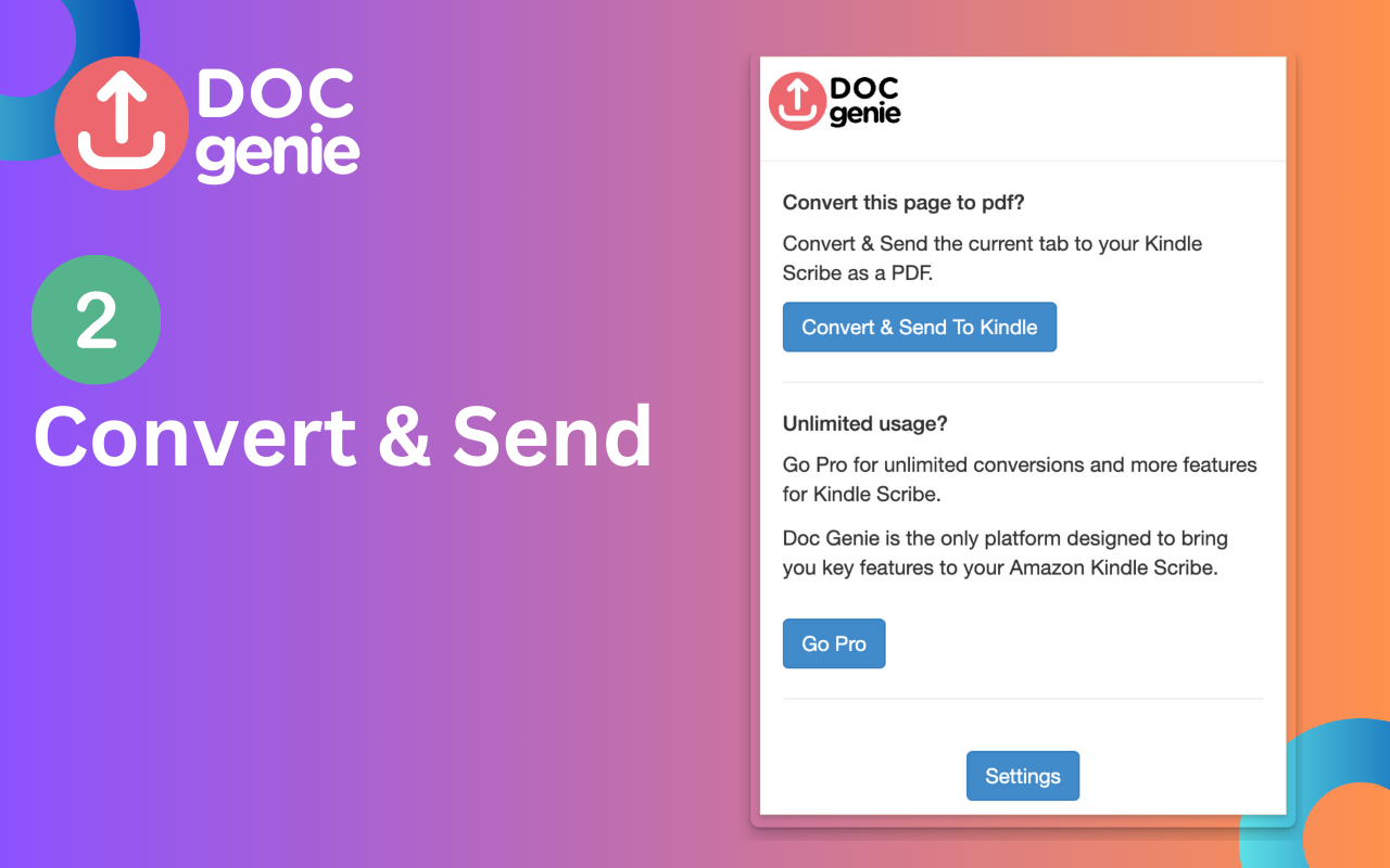 Doc Genie - Send Web as PDF to Kindle Scribe chrome谷歌浏览器插件_扩展第5张截图