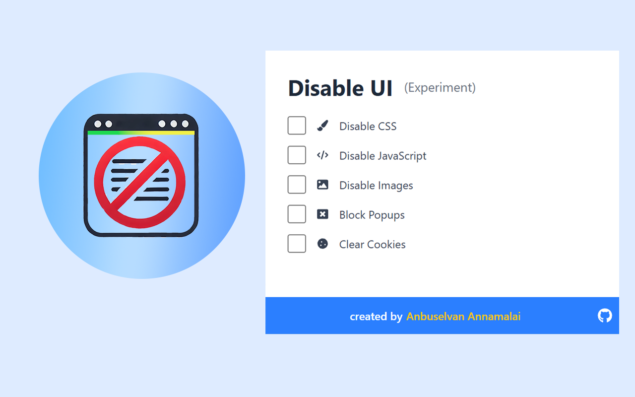 Disable HTML/CSS/JS chrome谷歌浏览器插件_扩展第1张截图
