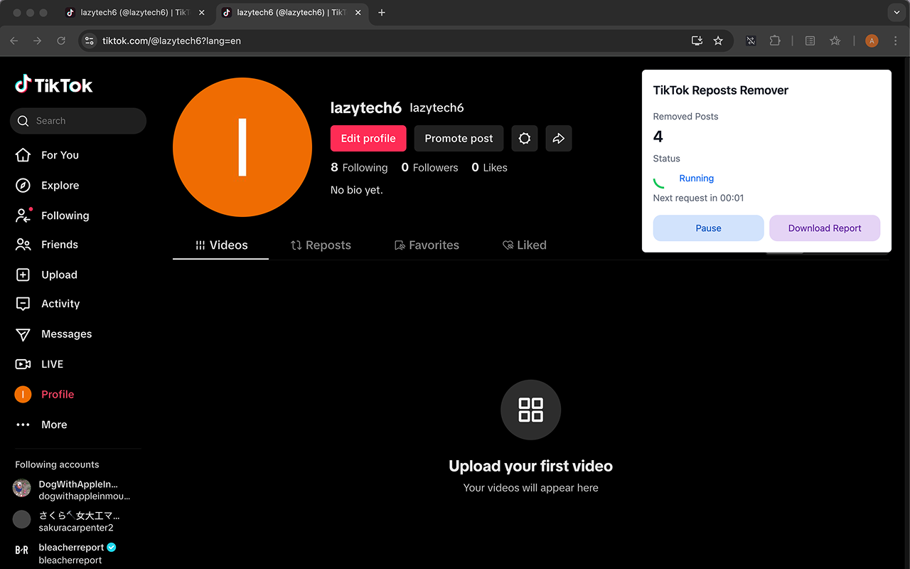 TikTok 转发删除器 chrome谷歌浏览器插件_扩展第1张截图