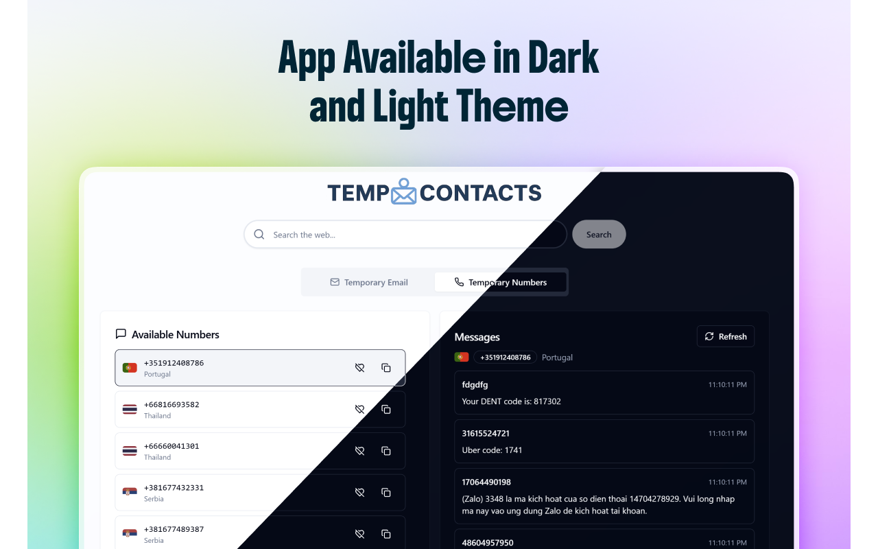 Temporary Contacts – Temp Phone Number and Temp Mail Instantly chrome谷歌浏览器插件_扩展第2张截图