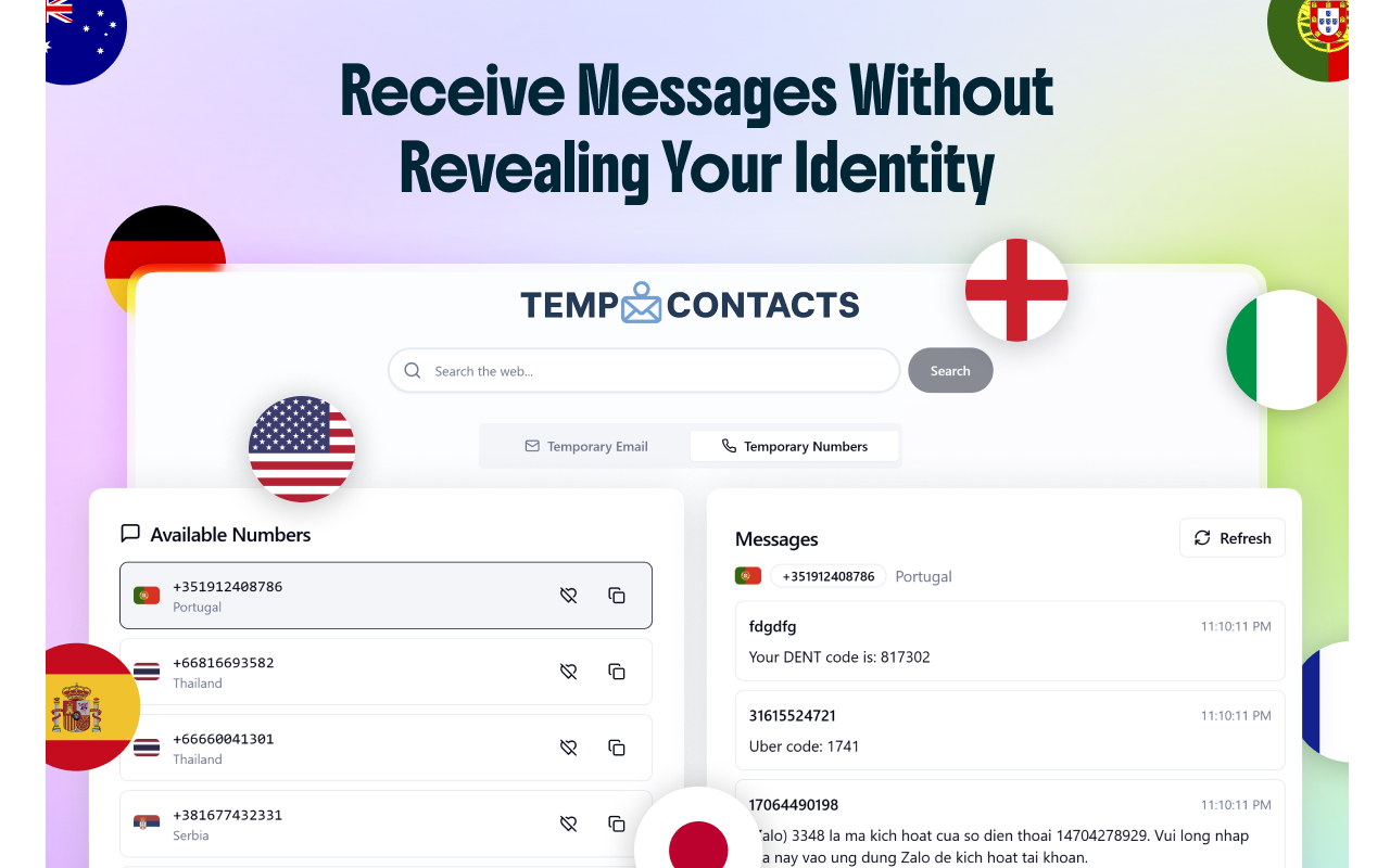 Temporary Contacts – Temp Phone Number and Temp Mail Instantly chrome谷歌浏览器插件_扩展第4张截图