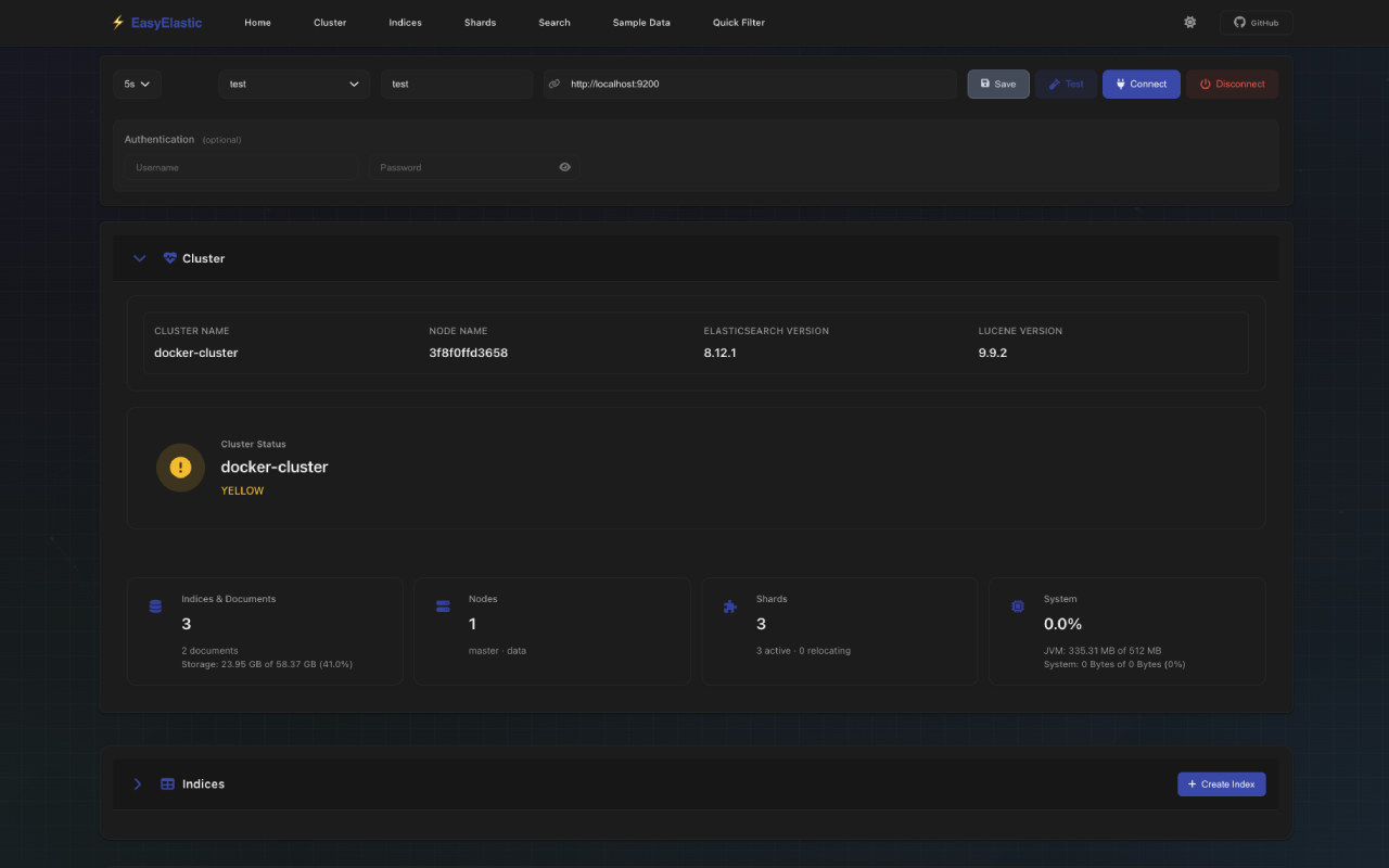 EasyElastic - Elasticsearch UI chrome谷歌浏览器插件_扩展第2张截图