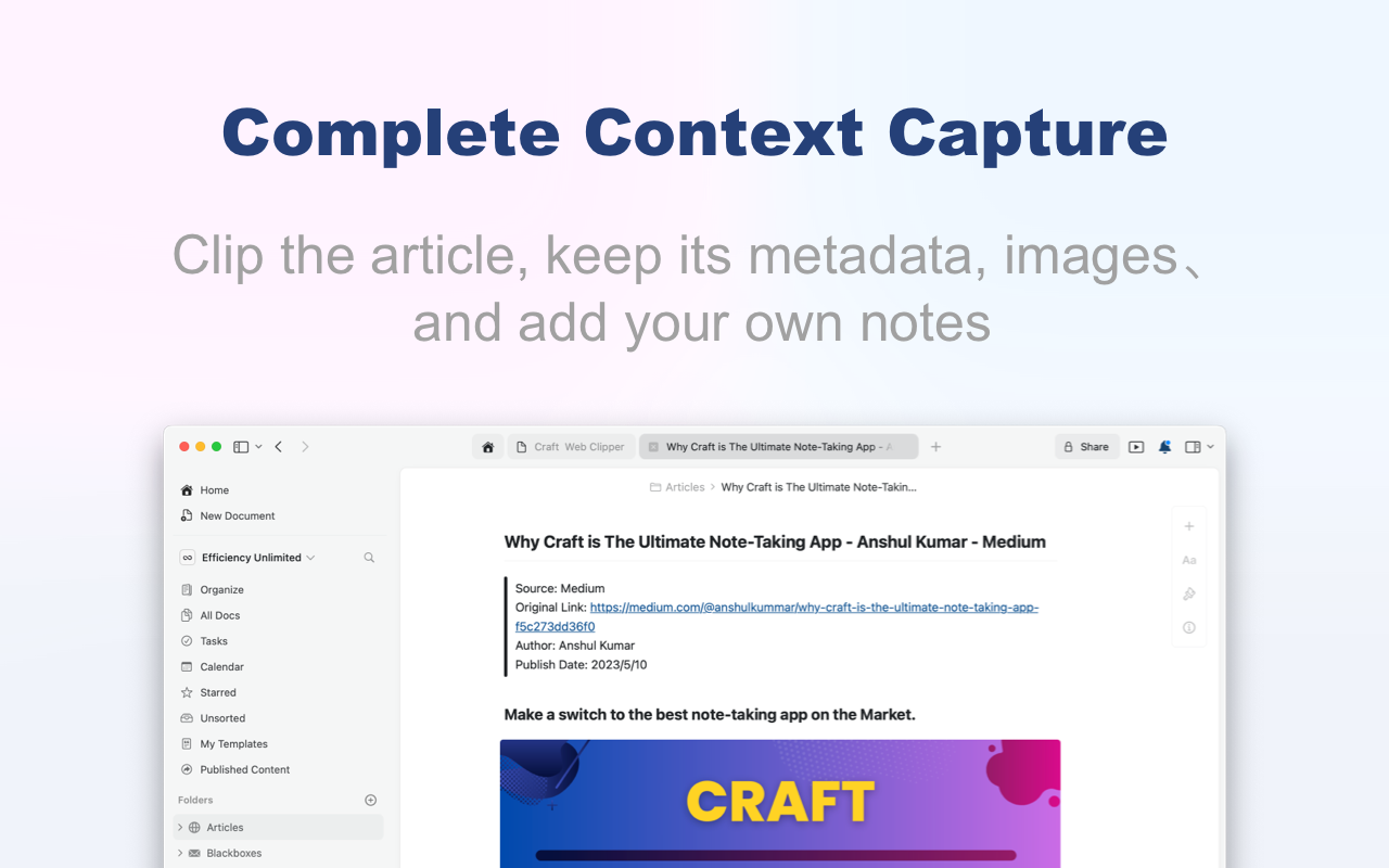 Craft Web Clipper chrome谷歌浏览器插件_扩展第1张截图