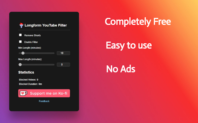 Longform YouTube Filter chrome谷歌浏览器插件_扩展第1张截图
