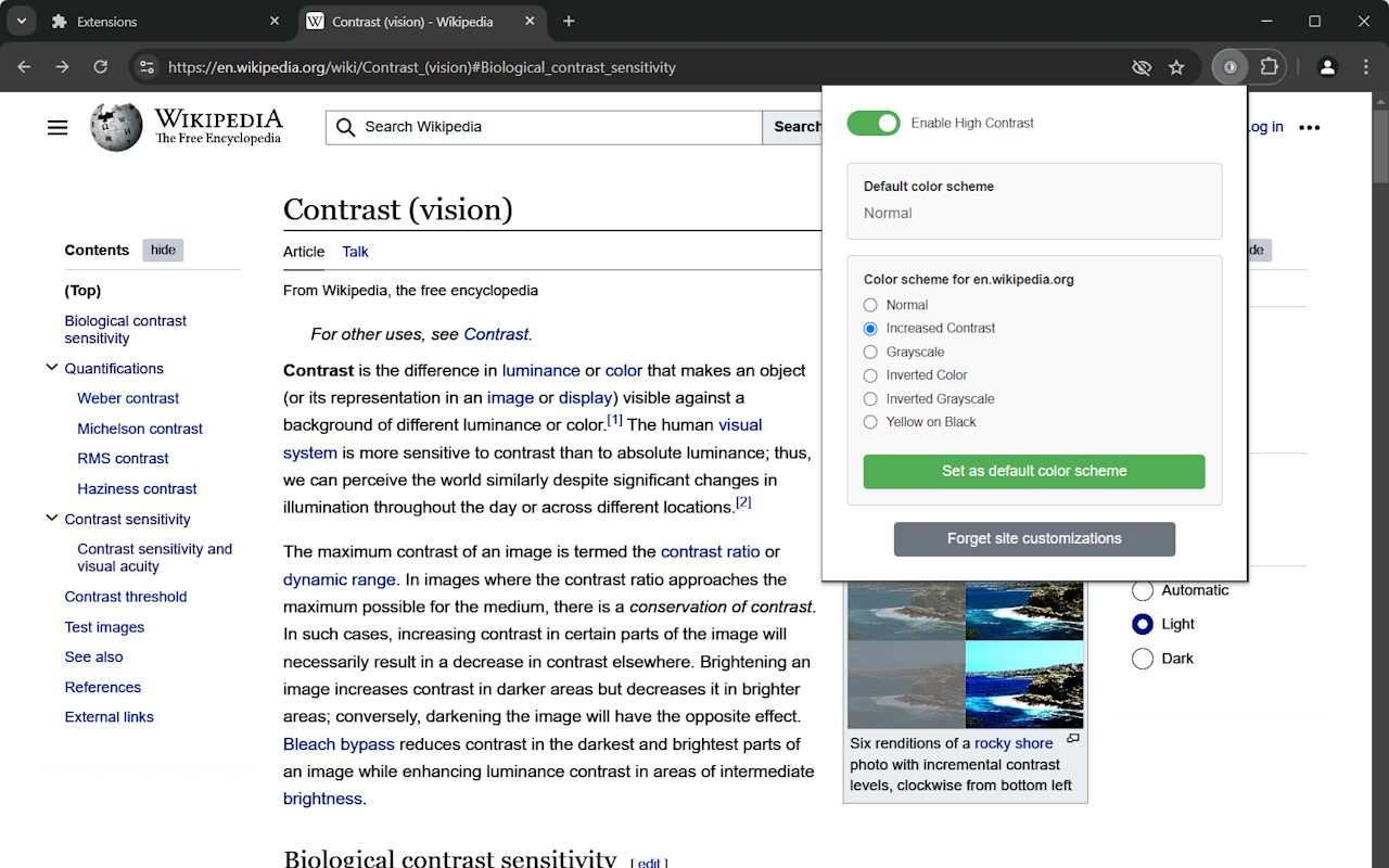 High Contrast - Eye Protection chrome谷歌浏览器插件_扩展第2张截图