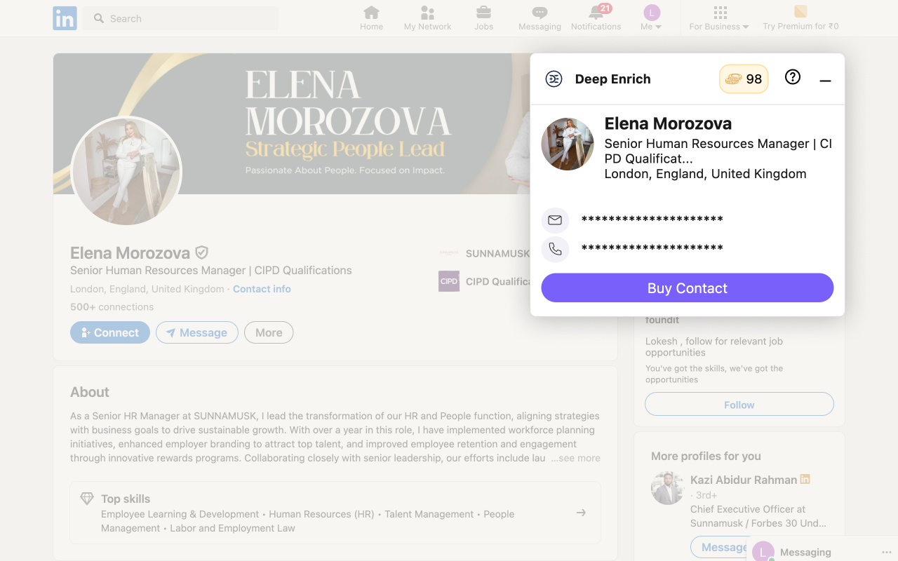 Deep Enrich - B2B Phone Number & Email Finder chrome谷歌浏览器插件_扩展第2张截图