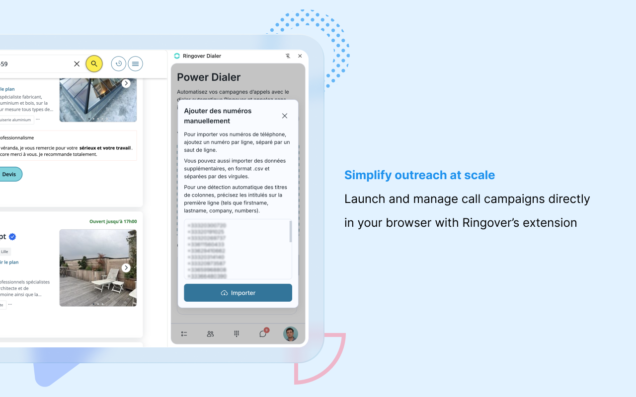 Ringover Dialer – Call, Text or launch campaigns in just One Click chrome谷歌浏览器插件_扩展第1张截图