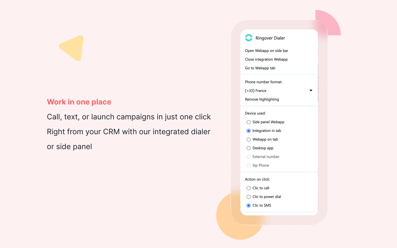 Ringover Dialer – Call, Text or launch campaigns in just One Click chrome谷歌浏览器插件_扩展第2张截图