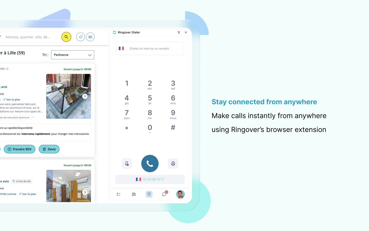 Ringover Dialer – Call, Text or launch campaigns in just One Click chrome谷歌浏览器插件_扩展第3张截图