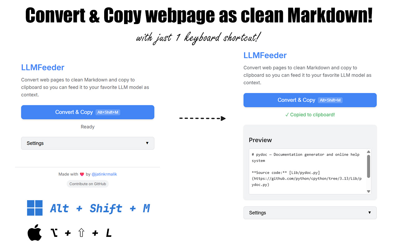 LLMFeeder - Web to Markdown Converter chrome谷歌浏览器插件_扩展第1张截图
