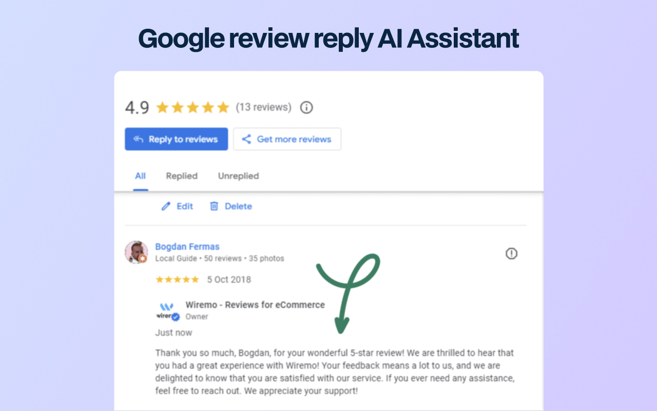 Google review reply AI Assistant chrome谷歌浏览器插件_扩展第1张截图