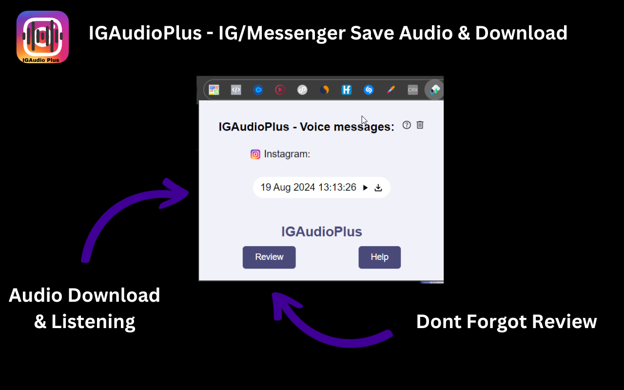 IGAudioPlus - IG/Messenger Save Audio & Download chrome谷歌浏览器插件_扩展第1张截图