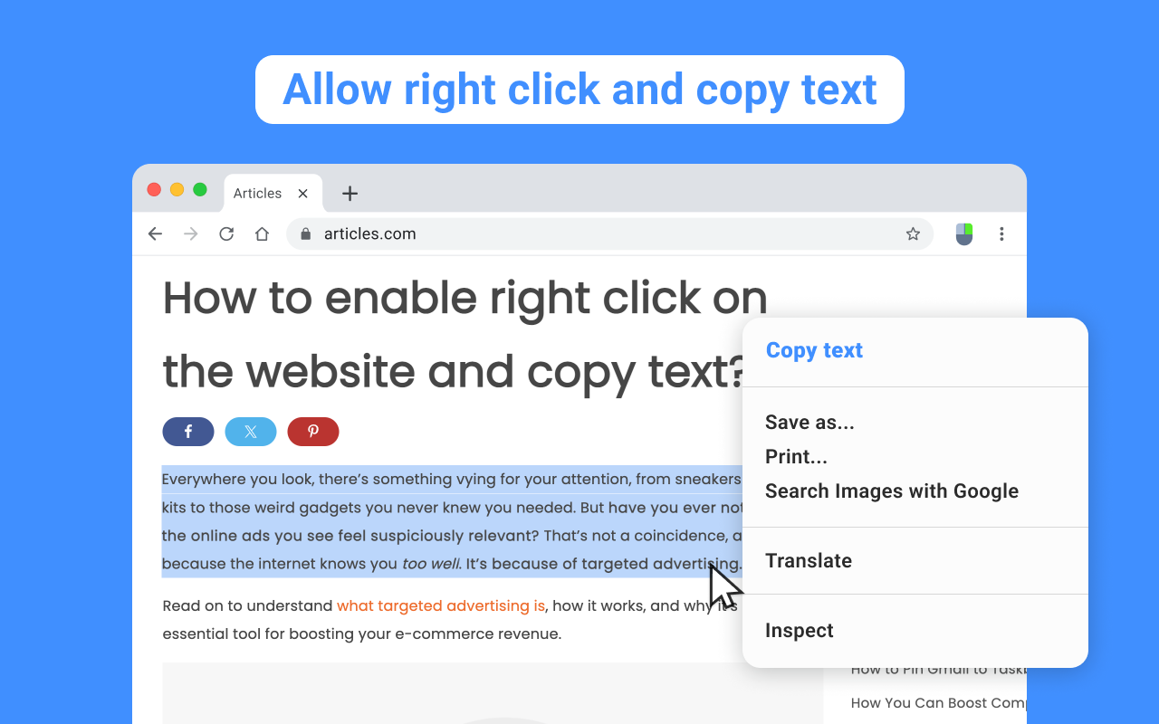 Allow Copy Plus - 允许复制 chrome谷歌浏览器插件_扩展第1张截图