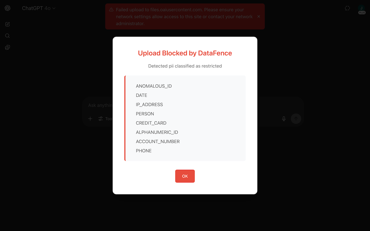DataFence - Data Loss Prevention chrome谷歌浏览器插件_扩展第5张截图