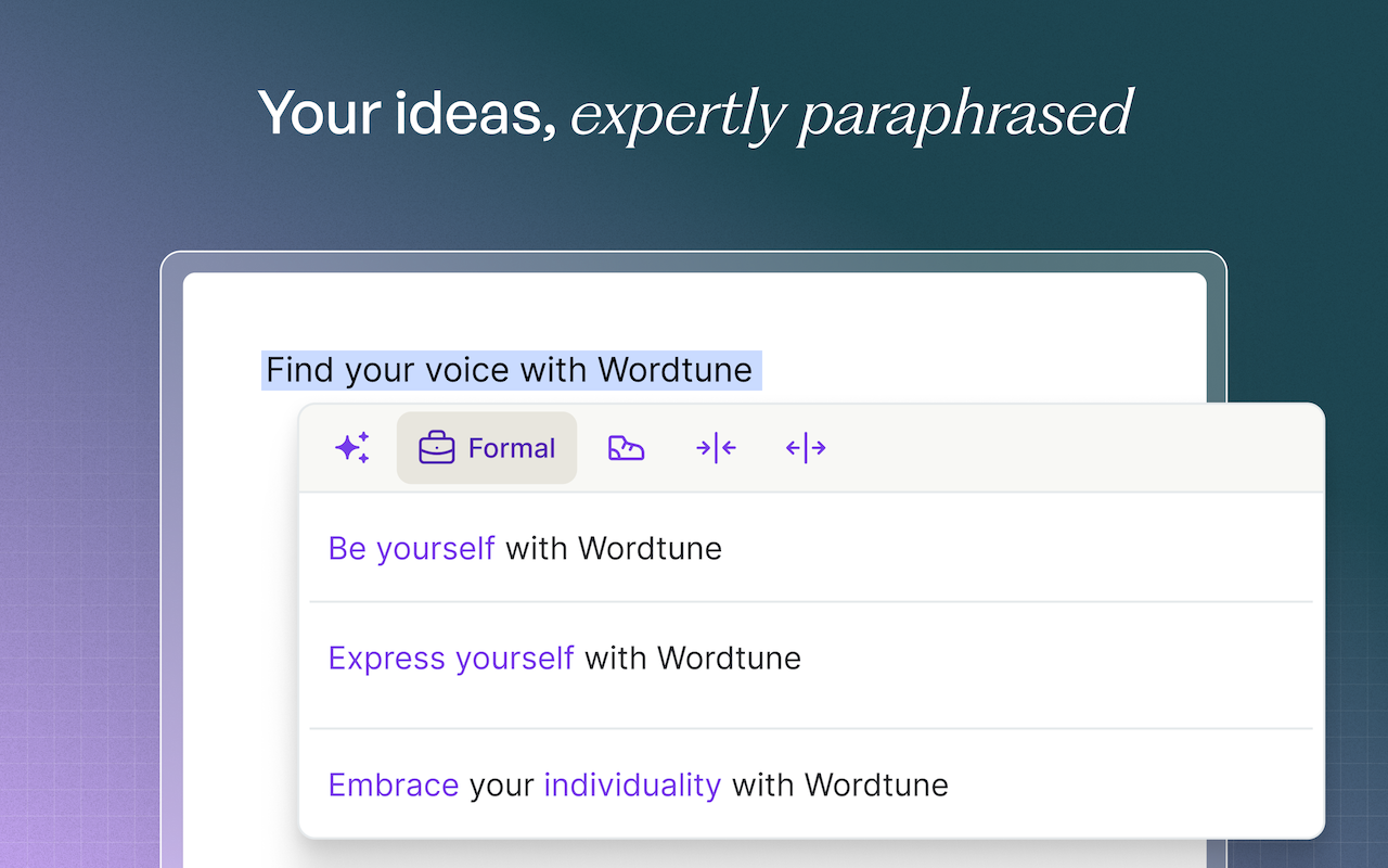 Wordtune: AI Paraphrasing and Grammar Tool chrome谷歌浏览器插件_扩展第4张截图