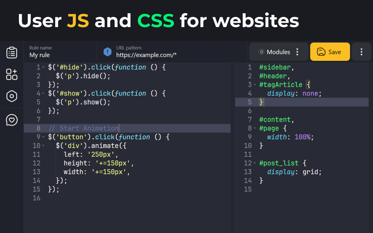 User JavaScript and CSS chrome谷歌浏览器插件_扩展第2张截图
