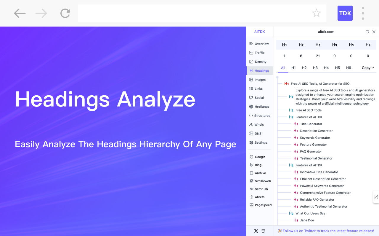 AITDK SEO Extension - 流量/关键词/Whois/SEO分析器 chrome谷歌浏览器插件_扩展第5张截图