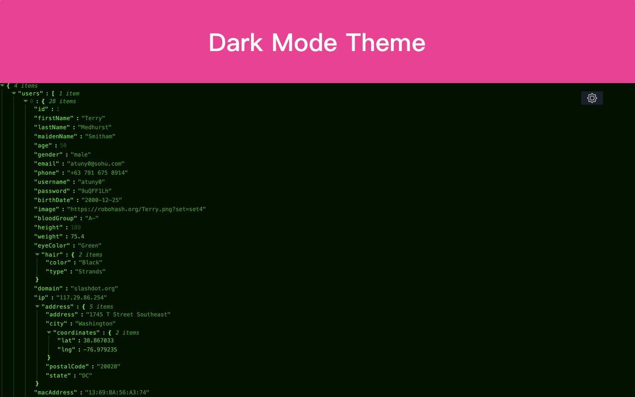 JSON View Pro chrome谷歌浏览器插件_扩展第5张截图