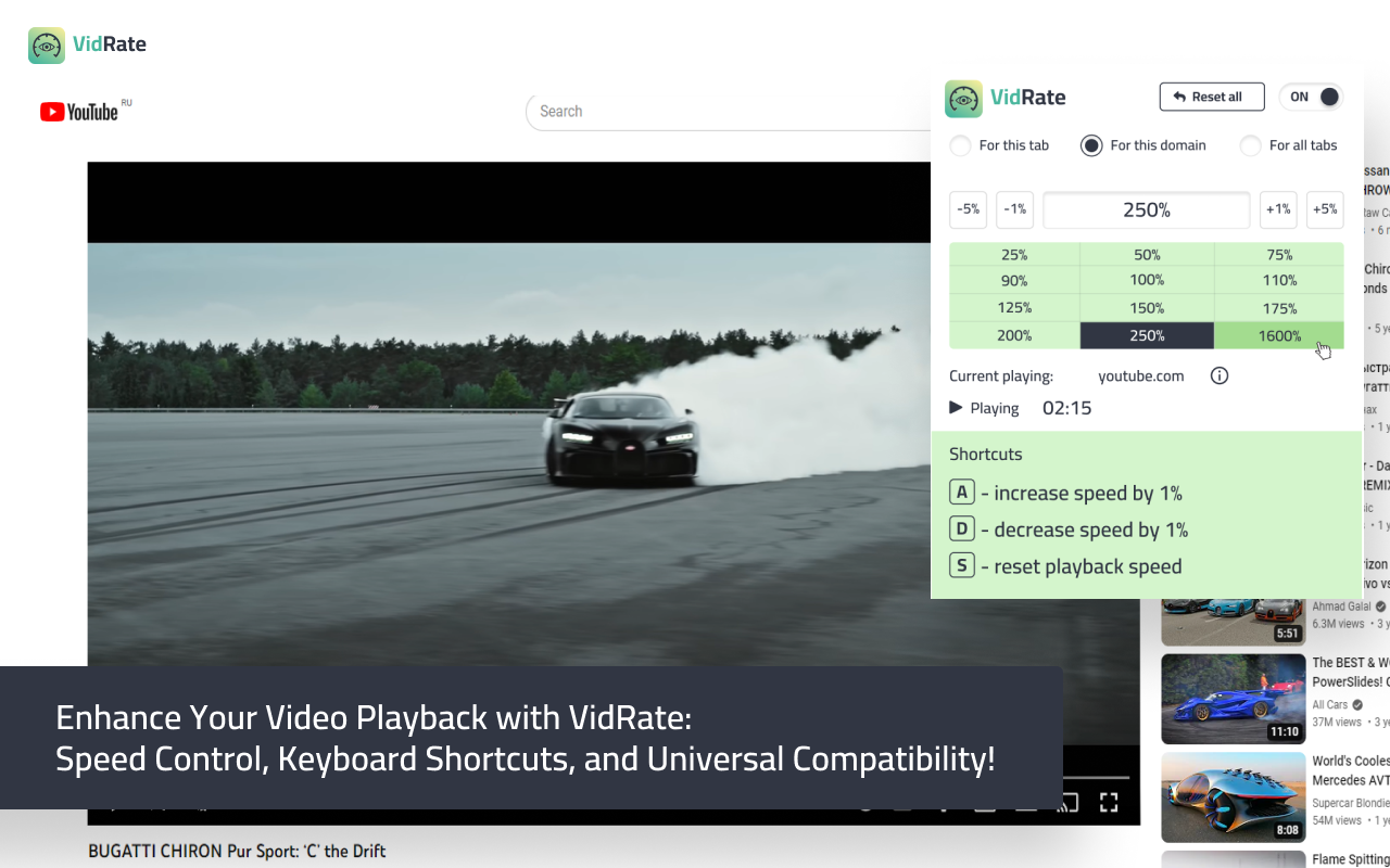 VidRate Video Speed Controller chrome谷歌浏览器插件_扩展第1张截图