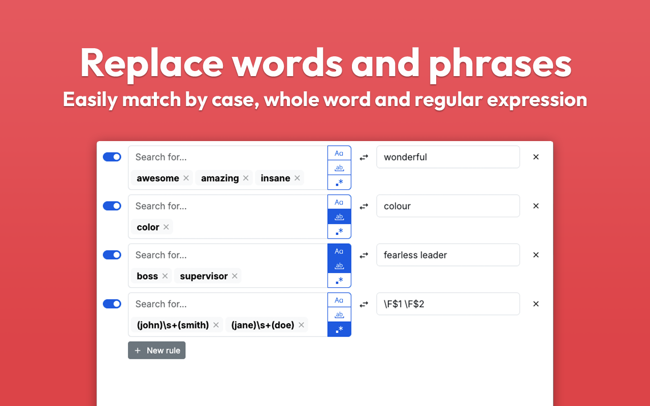 Word Replacer Max chrome谷歌浏览器插件_扩展第5张截图