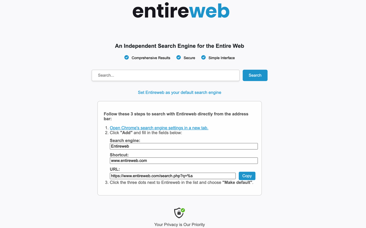 Clean New Tab by Entireweb chrome谷歌浏览器插件_扩展第1张截图