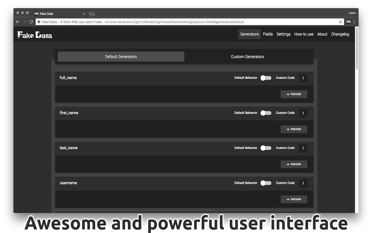 Fake Data - A form filler you won't hate chrome谷歌浏览器插件_扩展第4张截图
