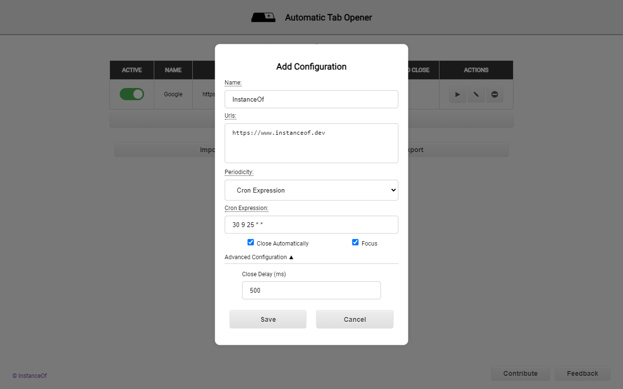 Automatic Tab Opener chrome谷歌浏览器插件_扩展第3张截图