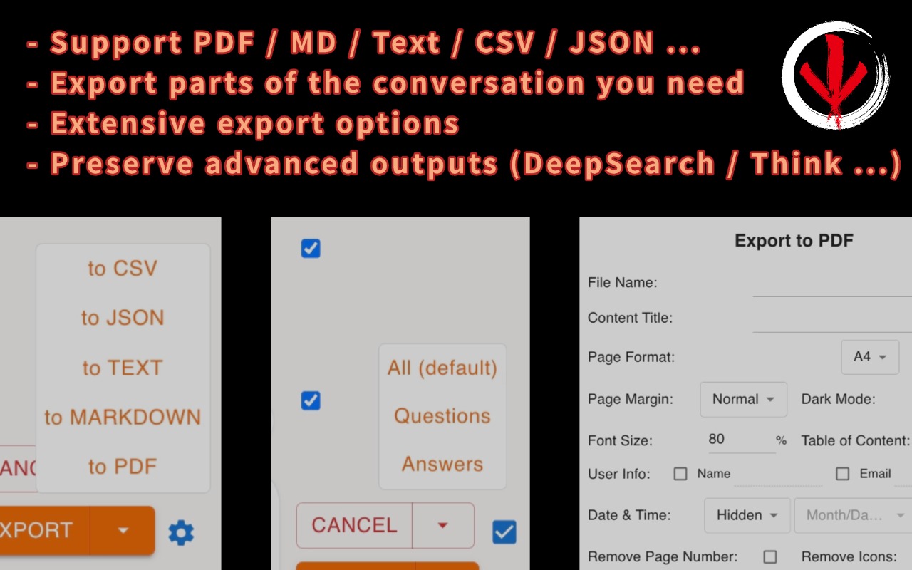 Grok 导出器 - Grok 转换为 PDF、MD 等 chrome谷歌浏览器插件_扩展第1张截图