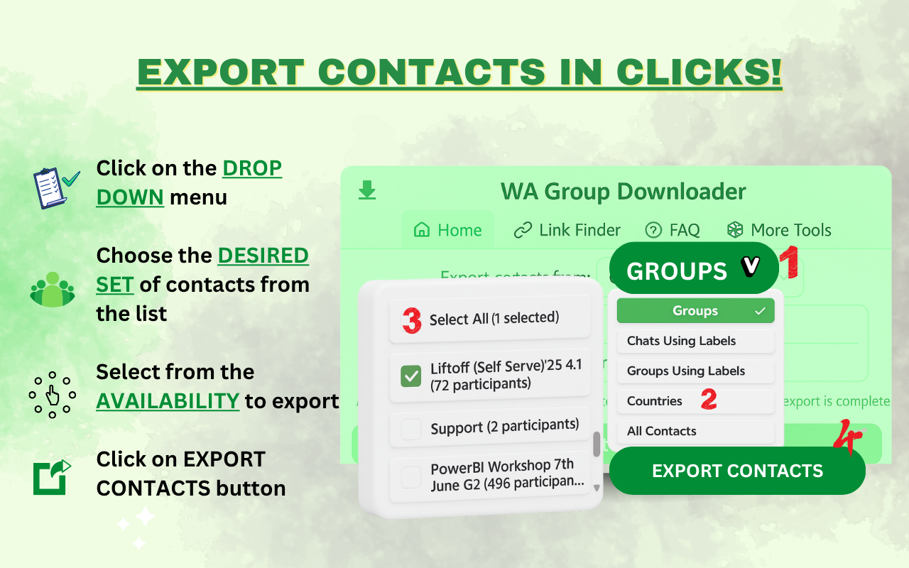 WA 联系人提取器和群链接查找器 chrome谷歌浏览器插件_扩展第3张截图